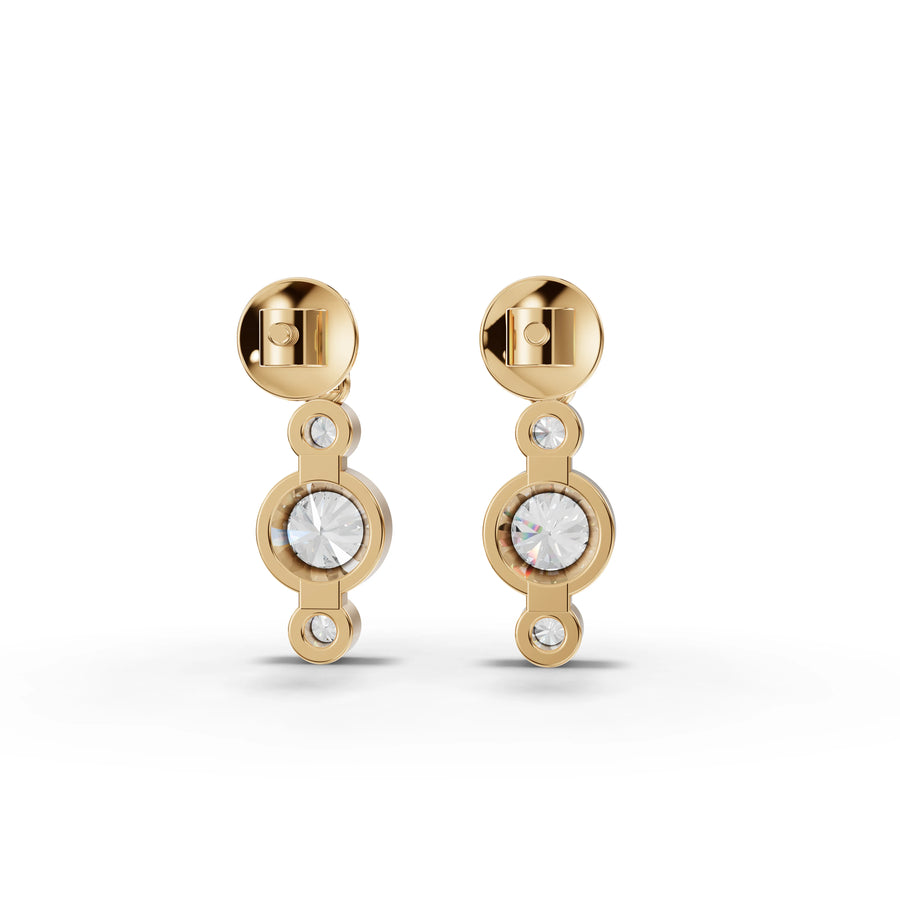 0.65 Ct Round Bezel Drop Earrings
