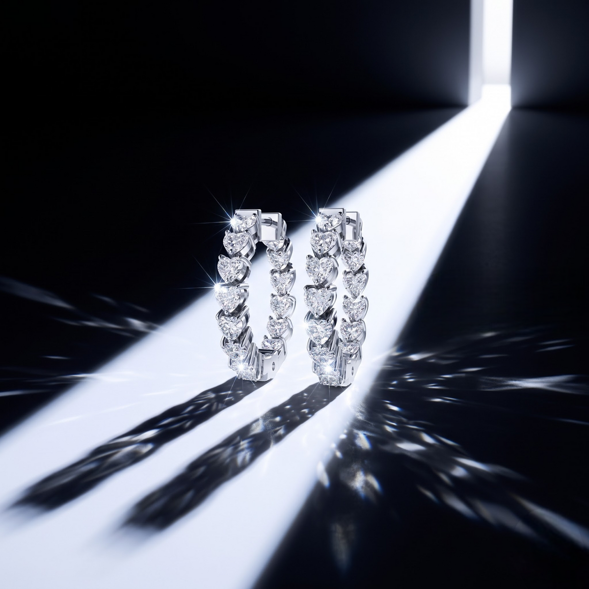 Diamond hoop earrings by Buvea